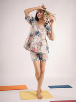 NUDE PEPLUM SHORT SET - SanskrutiHomes