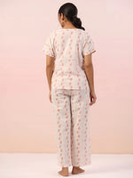 Pink Animal Print Cotton Night Suit - SanskrutiHomes