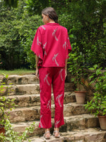 Pink Printed Cotton Night Suit Set - SanskrutiHomes