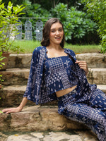 Set of 3 Printed Cotton Night Suit Set - SanskrutiHomes