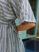 Blue Cotton Printed Night Dress - SanskrutiHomes