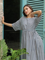 Blue Cotton Printed Night Dress - SanskrutiHomes