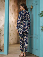 Blue Printed Cotton Co-ords Set - SanskrutiHomes