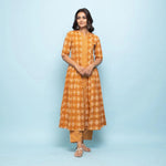 Rang Deep Women Set of Mustard Cotton Kurta with Palazzo - SanskrutiHomes