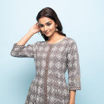 Rang Deep Women Set of Grey Cotton Kurta with Palazzo - SanskrutiHomes