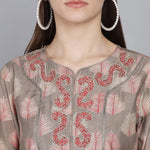 GREY MUSLIN WOMEN'S KURTA PAJAMA DUPATTA SET muslin kurta Rangdeep-Fashions