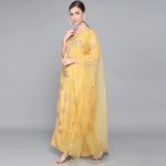 YELLOW MUSLIN WOMEN'S KURTA PAJAMA DUPATTA SET muslin kurta Rangdeep-Fashions