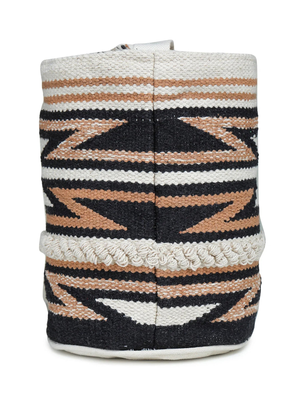 White Orange Tasseled Hand Woven Tote Bag - SanskrutiHomes 