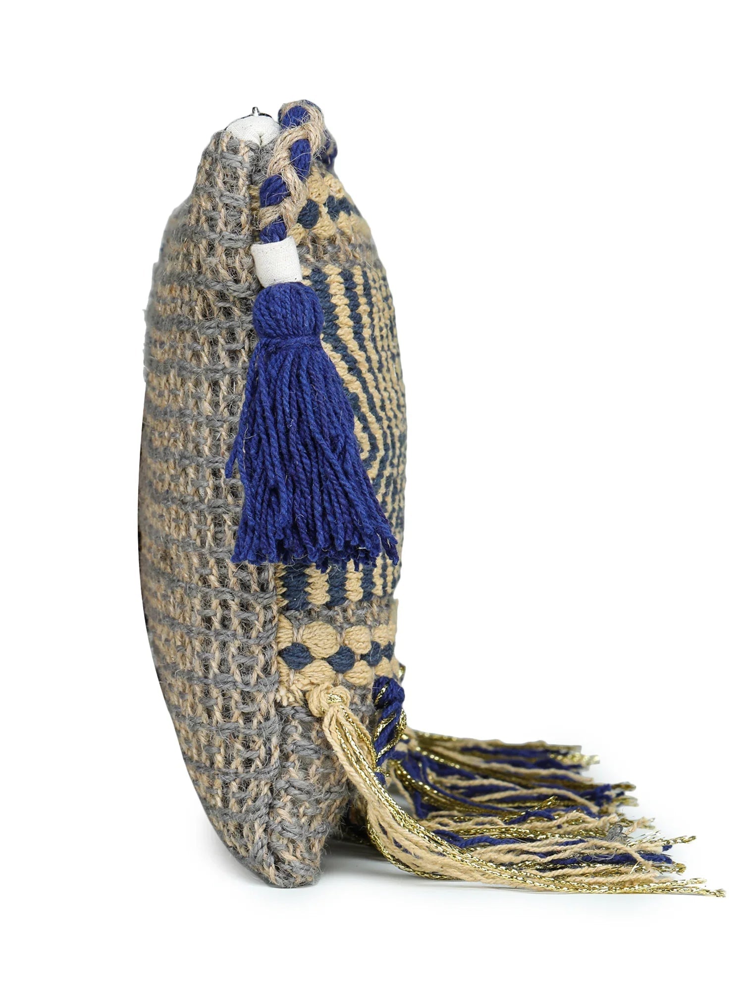 Multicolor tassel Hand Woven Tote Bag - SanskrutiHomes 