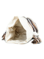 White Orange Tasseled Hand Woven Tote Bag - SanskrutiHomes 