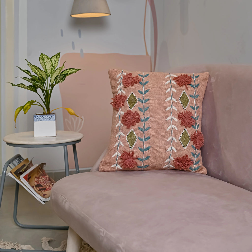 Boho Handloom Pure Cotton Cushion Cover - SanskrutiHomes 