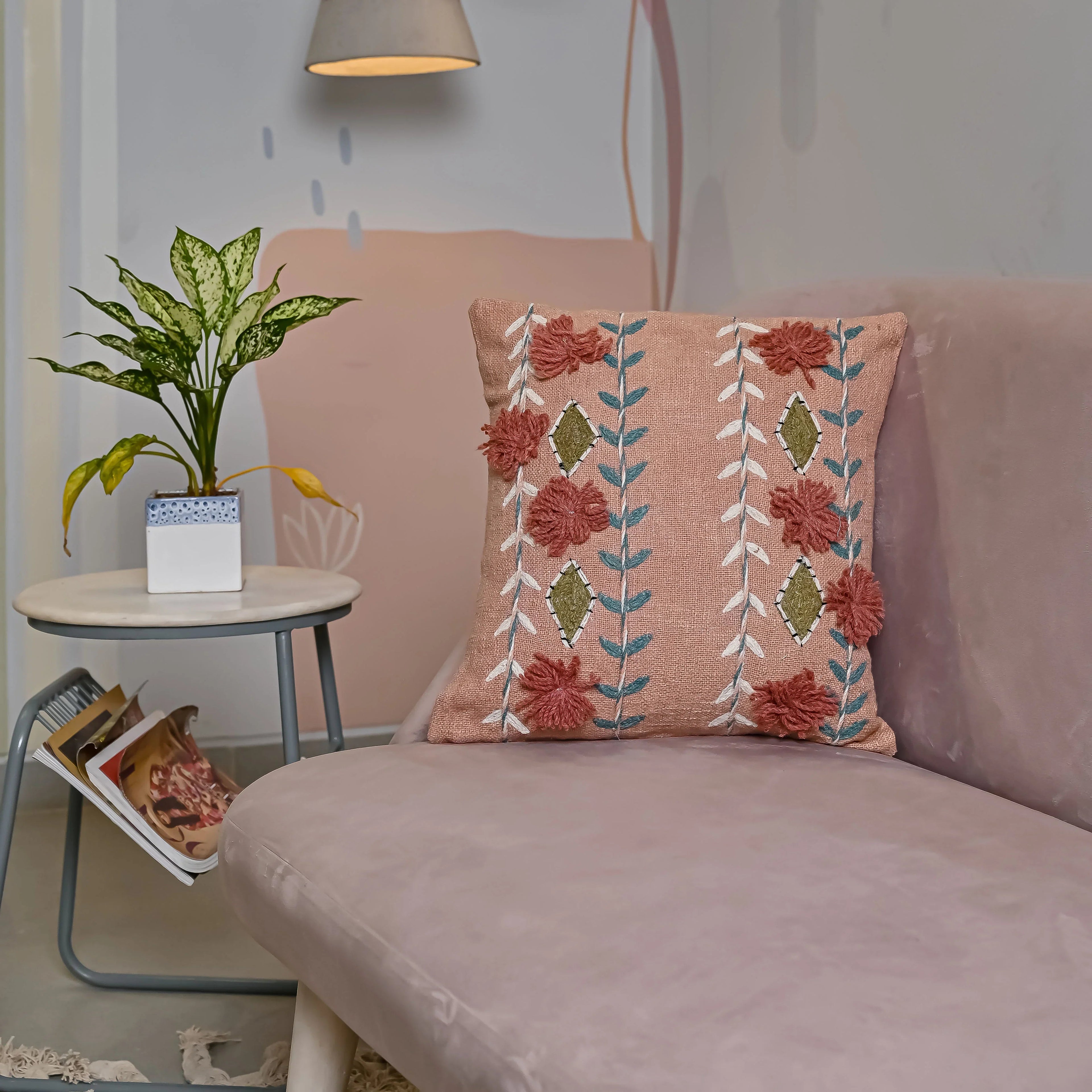 Boho Handloom Pure Cotton Cushion Cover - SanskrutiHomes 