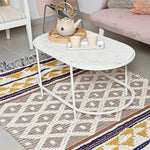 Hand-weaved 100% Cotton woven Multi-color Rug - SanskrutiHomes 