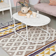 Hand-weaved 100% Cotton woven Multi-color Rug - SanskrutiHomes 