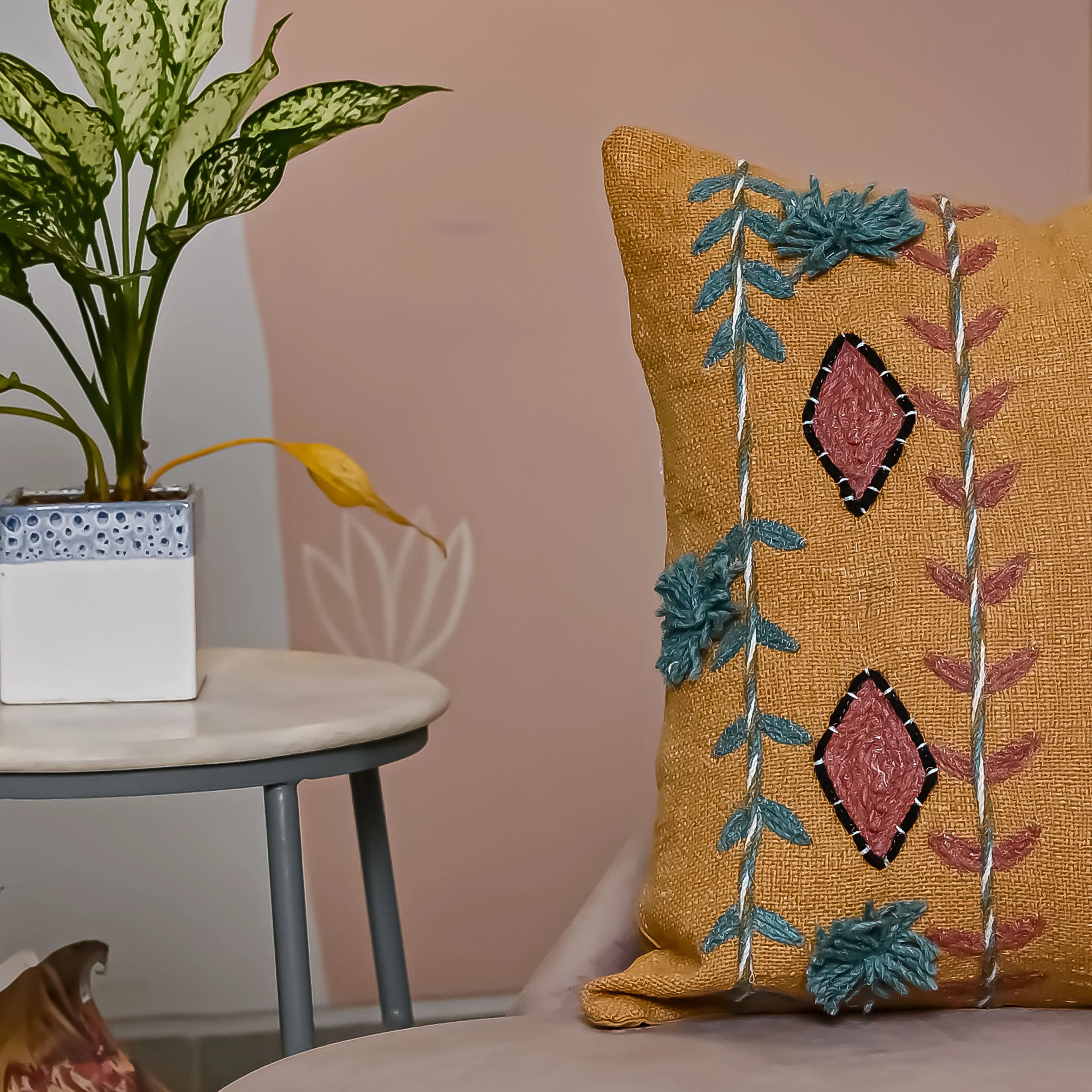 Boho Handloom Pure Cotton Cushion Cover - SanskrutiHomes 