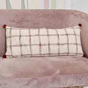 Hand-made Cotton handloom lumbar pillow - SanskrutiHomes 