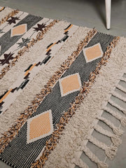 Hand-weaved 100% Cotton Multi-color Rug - SanskrutiHomes 