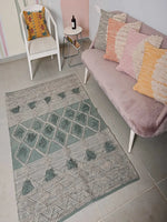 Hand-weaved 100% Cotton Multi-color Rug - SanskrutiHomes 