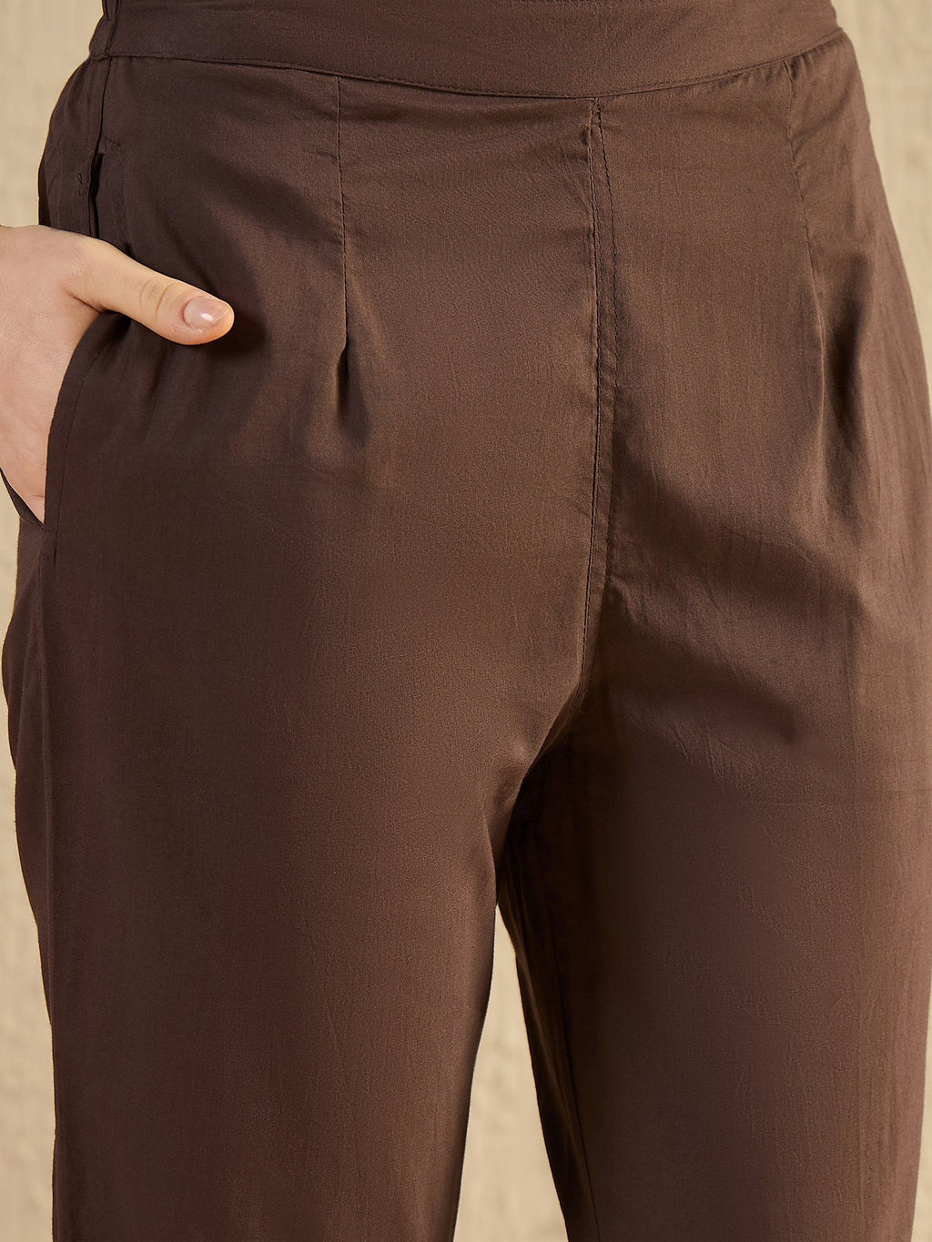 Brown Printed Pintuk Co Ord Set - SanskrutiHomes 