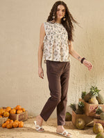 Brown Printed Pintuk Co Ord Set - SanskrutiHomes 