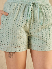 Green Printed Co Ord Set - SanskrutiHomes 