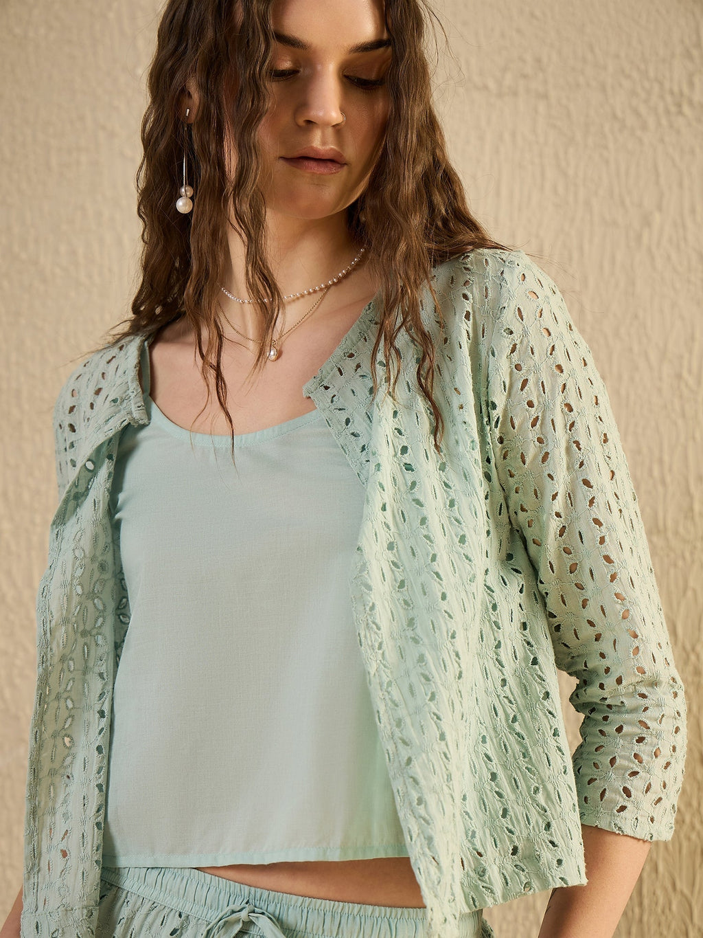 Green Printed Co Ord Set - SanskrutiHomes 