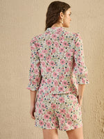 Pink Printed Co Ord Set - SanskrutiHomes 