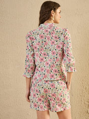 Pink Printed Co Ord Set - SanskrutiHomes 