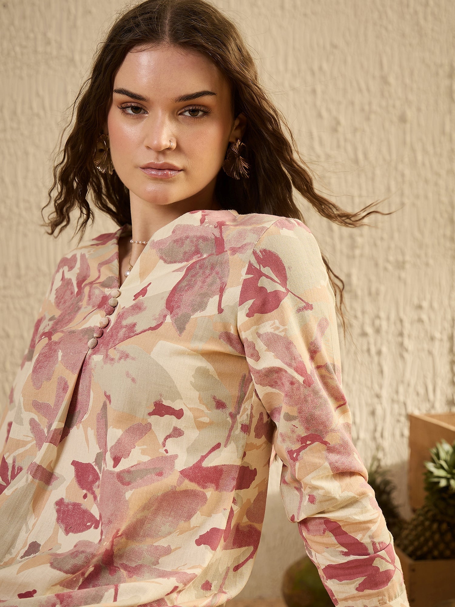 Pink Tropical Printed Co Ord Set - SanskrutiHomes 