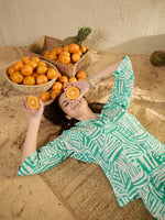 Women Abstract Printed Sea Green Night Suit Set - SanskrutiHomes 