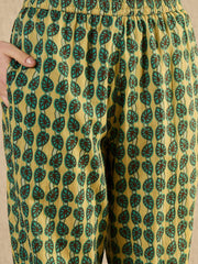 Women Abstract Printed Green Night Suit Set - SanskrutiHomes 