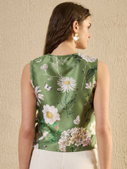 Green Foral Printed Top
