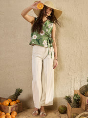 Green Foral Printed Top