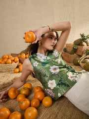 Green Foral Printed Top