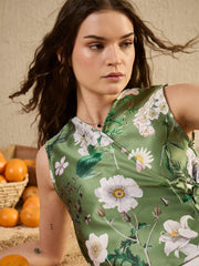 Green Foral Printed Top