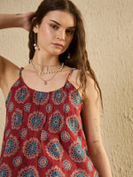 Red Floral Printed Top for Women - SanskrutiHomes 