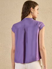 Purple Solid Shirt Top