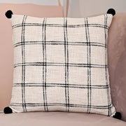 Handloom Pure Cotton Cushion Cover with pompom - SanskrutiHomes 