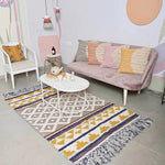 Hand-weaved 100% Cotton woven Multi-color Rug - SanskrutiHomes 