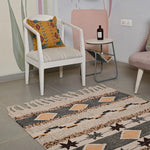 Hand-weaved 100% Cotton Multi-color Rug - SanskrutiHomes 