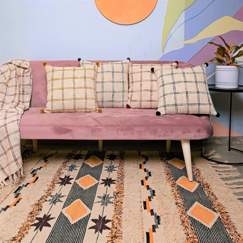 Set of 4 Hand-weaved Cushion Covers - SanskrutiHomes 