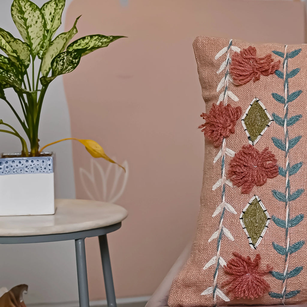 Boho Handloom Pure Cotton Cushion Cover - SanskrutiHomes 