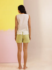 White Color Solid Pure Cotton Night Suit - SanskrutiHomes 