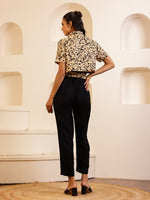 Black Viscose Rayon Round Neck Jump Suit for Women - SanskrutiHomes 