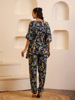 Multi Color Floral Printed Pure Cotton Night Suit - SanskrutiHomes 