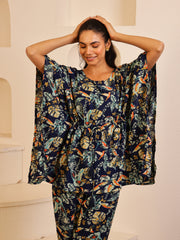 Multi Color Floral Printed Pure Cotton Night Suit - SanskrutiHomes 