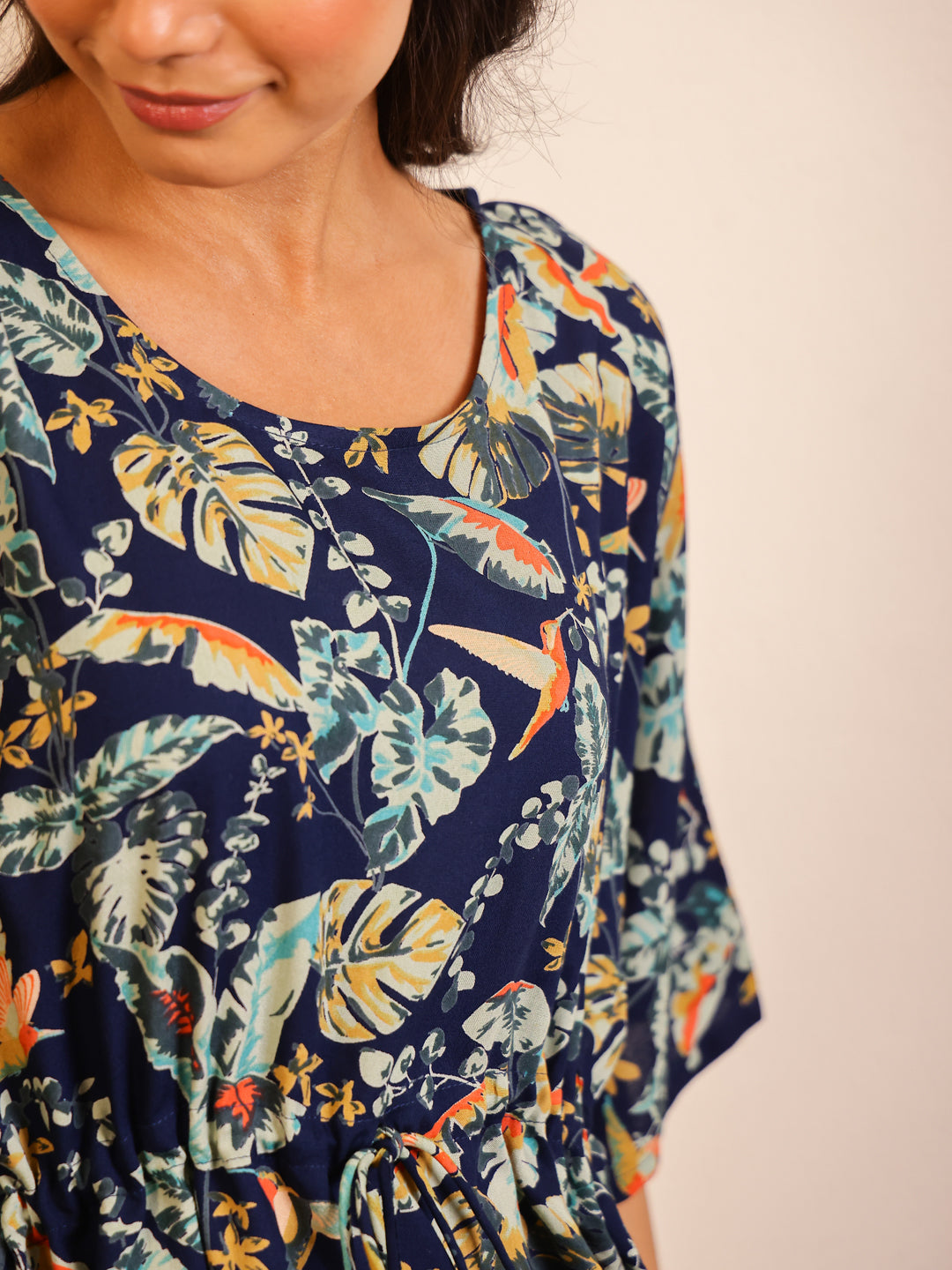 Multi Color Floral Printed Pure Cotton Night Suit - SanskrutiHomes 