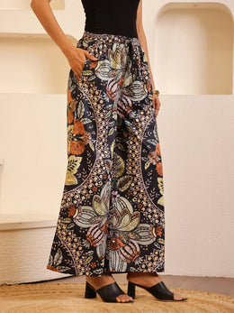 Black Color Cotton Printed pant for women - SanskrutiHomes 