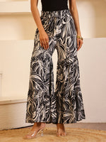 Black Color Viscose Rayon Printed pant for women - SanskrutiHomes 