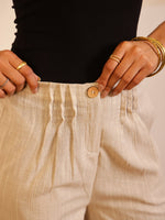 Beige Solid Lounge Pant for Women - SanskrutiHomes 